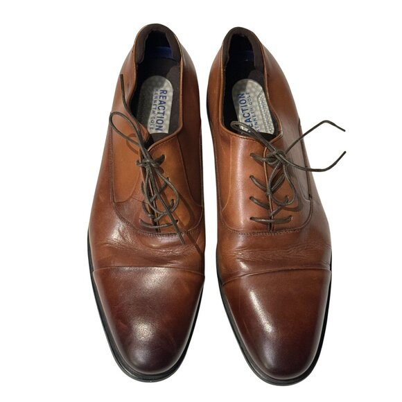 Kenneth Cole Reaction Edge Flex Oxford Shoes Men’s 9.5 Brown Leather - Picture 2 of 9